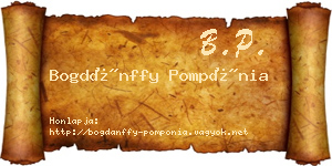 Bogdánffy Pompónia névjegykártya